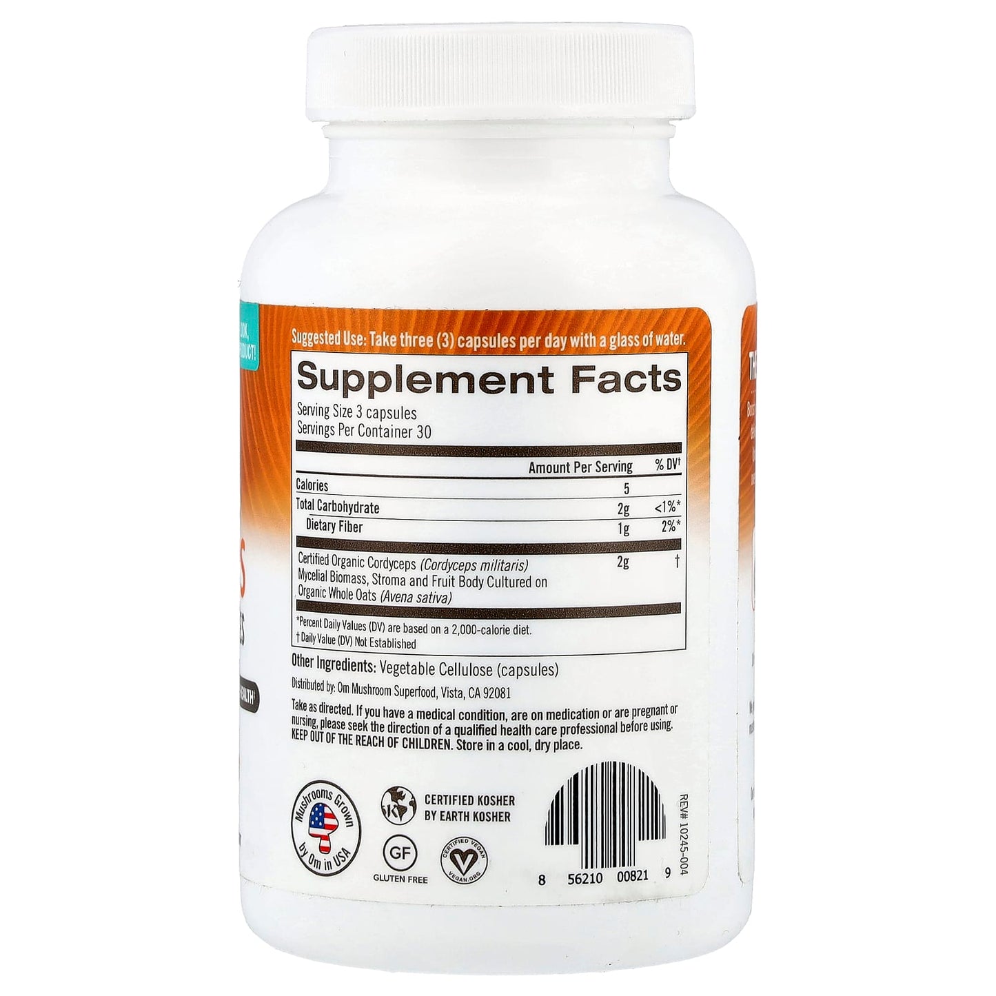 Om Mushrooms, Cordyceps, 90 Vegetable Capsules (666 mg per Capsule) - Image 2