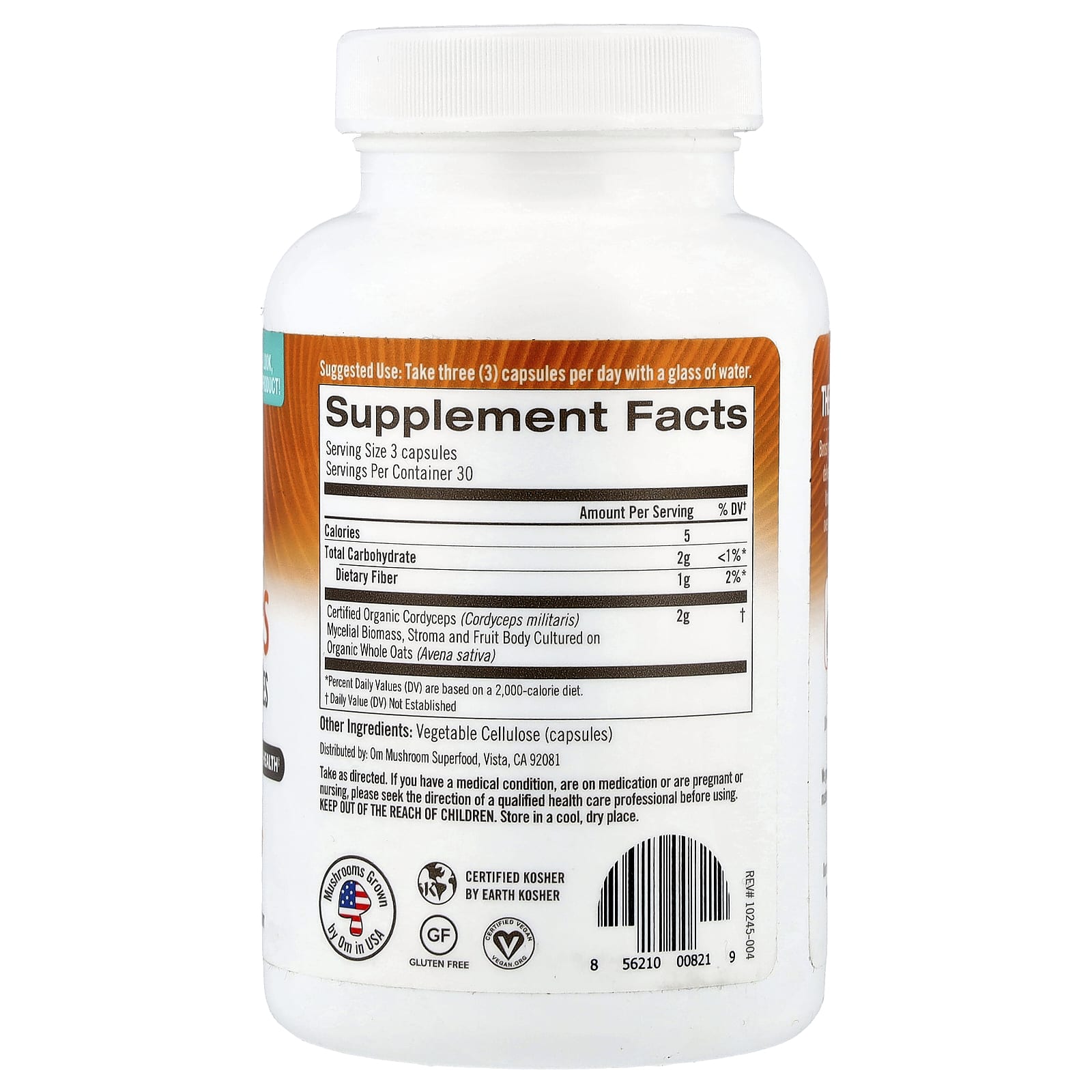 Om Mushrooms, Cordyceps, 90 Vegetable Capsules (666 mg per Capsule) - Image 2