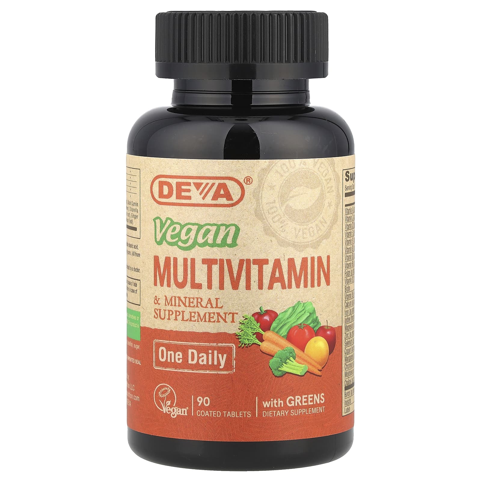 Deva Vegan Multivitamin & Mineral Supplement - 90 Coated Tablets - Image 1
