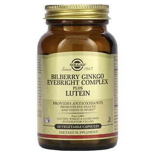 Solgar Bilberry Ginkgo Eyebright Complex for Eye Health and Vision Support