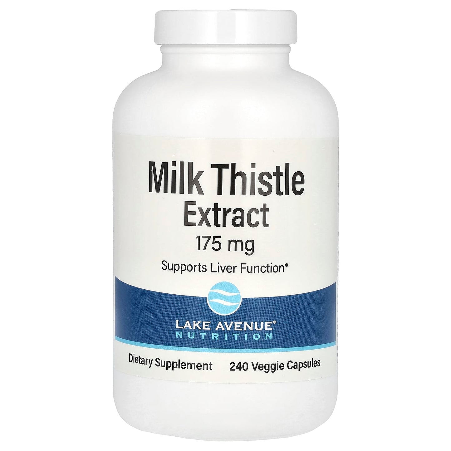 Milk Thistle Extract 175mg, 240 Veggie Capsules by Lake Avenue Nutrition - Image 1