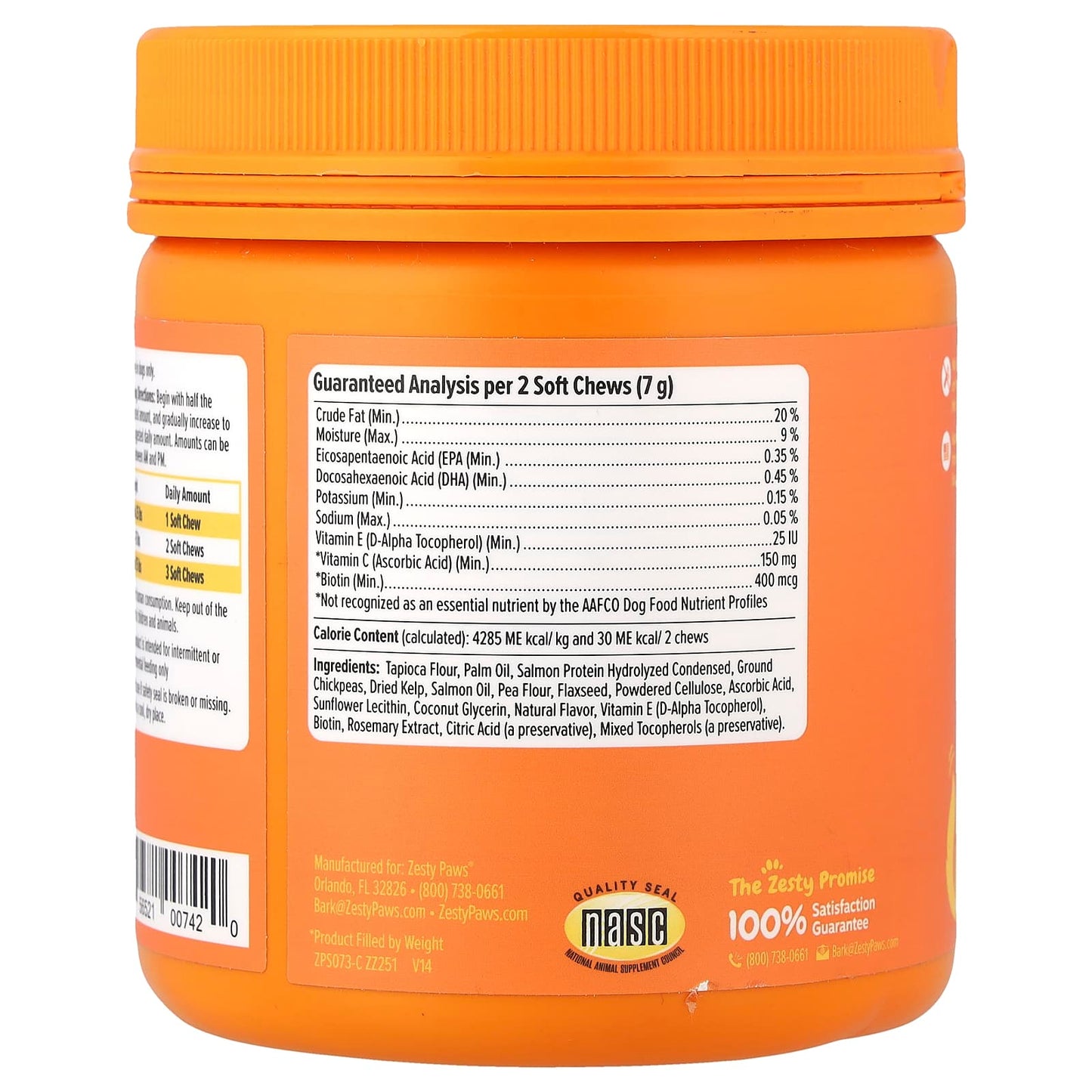 Zesty Paws, Salmon Bites™, For Dogs,  All Ages, Salmon, 90 Soft Chews, 11.1 oz (315 g) - Image 2