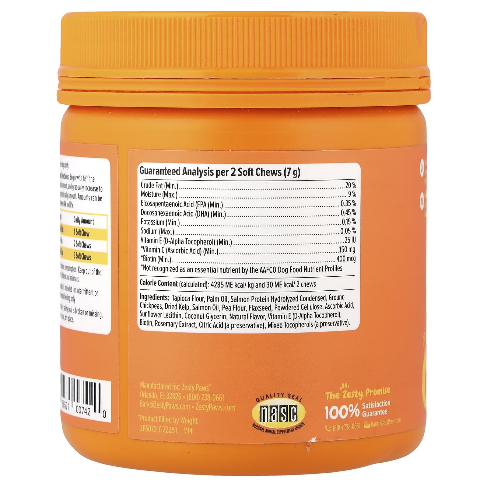 Zesty Paws, Salmon Bites™, For Dogs,  All Ages, Salmon, 90 Soft Chews, 11.1 oz (315 g) - Image 2