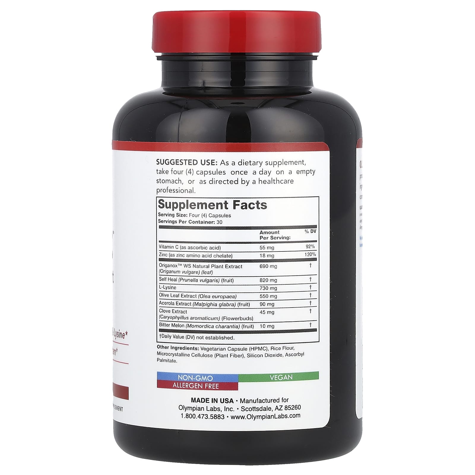 Olympian Labs, Herp-Eeze™, 120 Vegetarian Capsules - Image 2