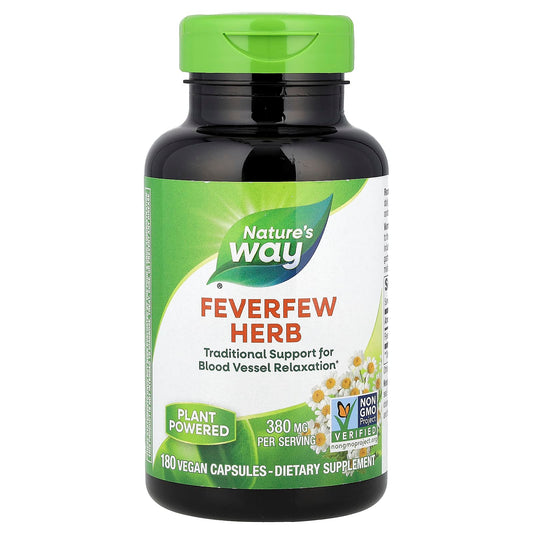 Nature's Way, Feverfew Herb, 380 mg, 180 Vegan Capsules - Image 1