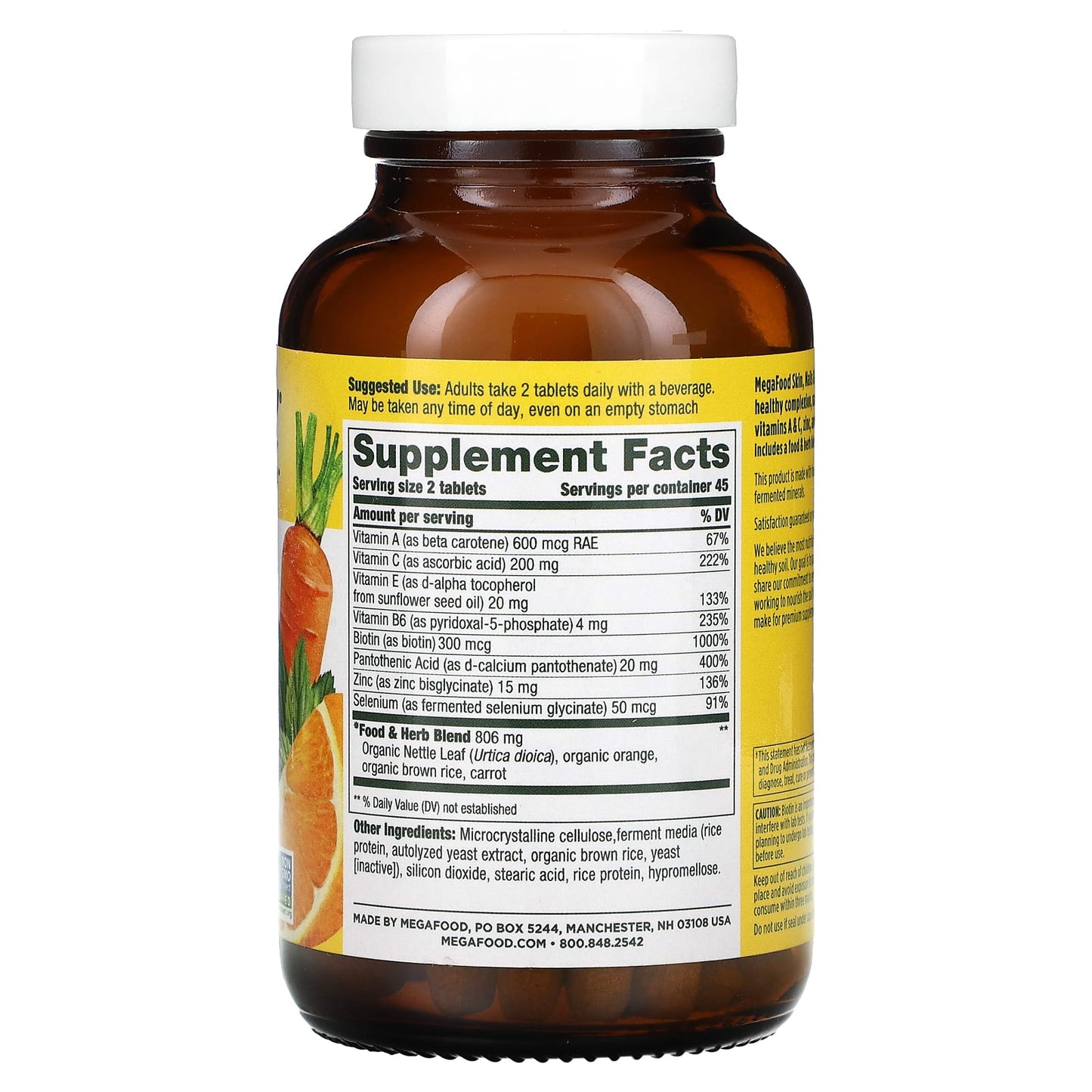MegaFood, Skin, Nails & Hair 2, 90 Tablets - Image 2