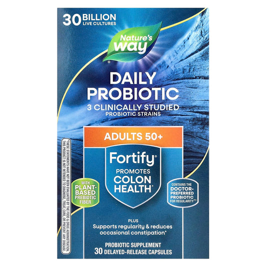 Nature's Way, Fortify®, Daily Probiotic, Adults 50+, 30 Billion CFU, 30 Delayed-Release Capsules - Image 1