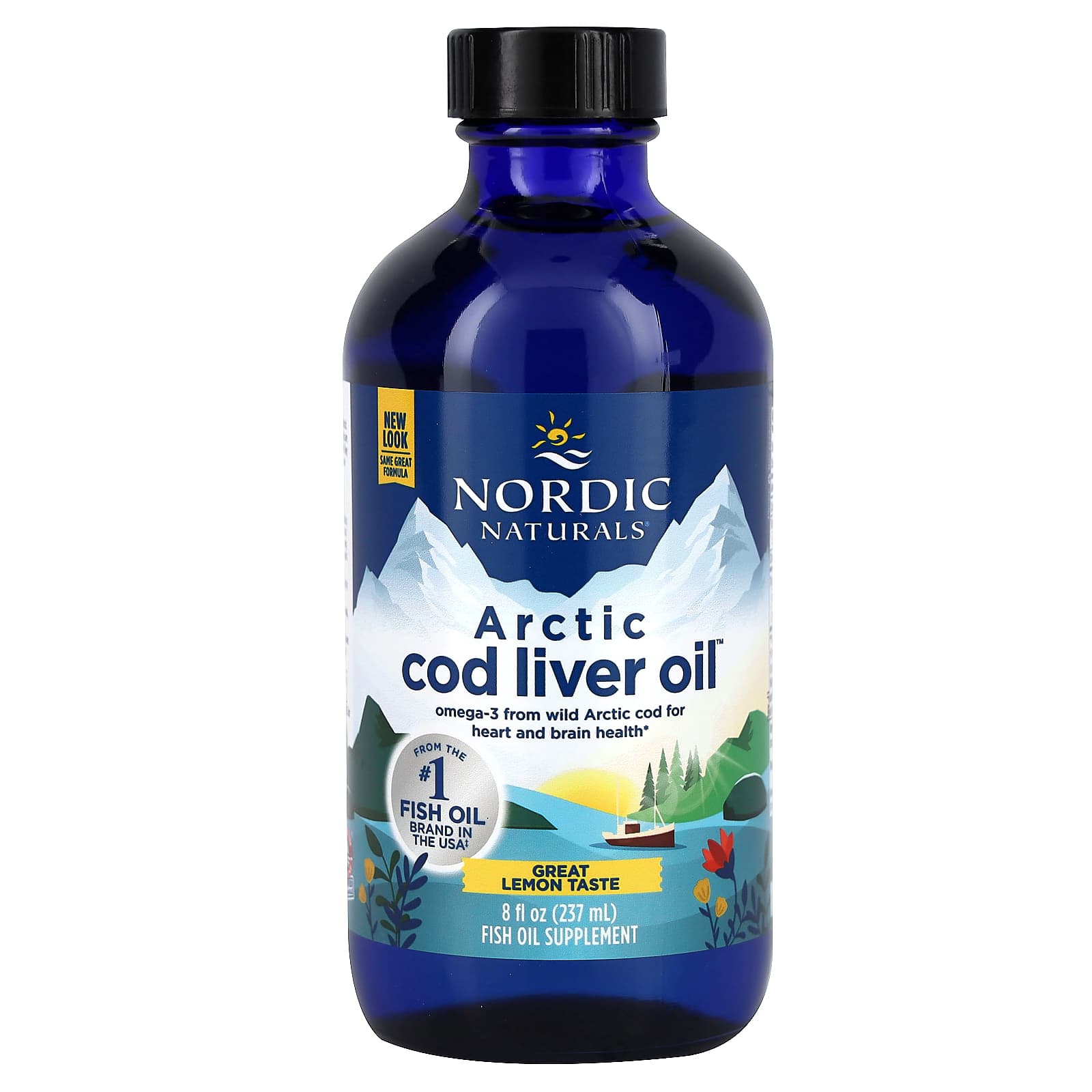 Nordic Naturals, Arctic Cod Liver Oil, Lemon, 1,060 mg, 8 fl oz (237 ml) - Image 1