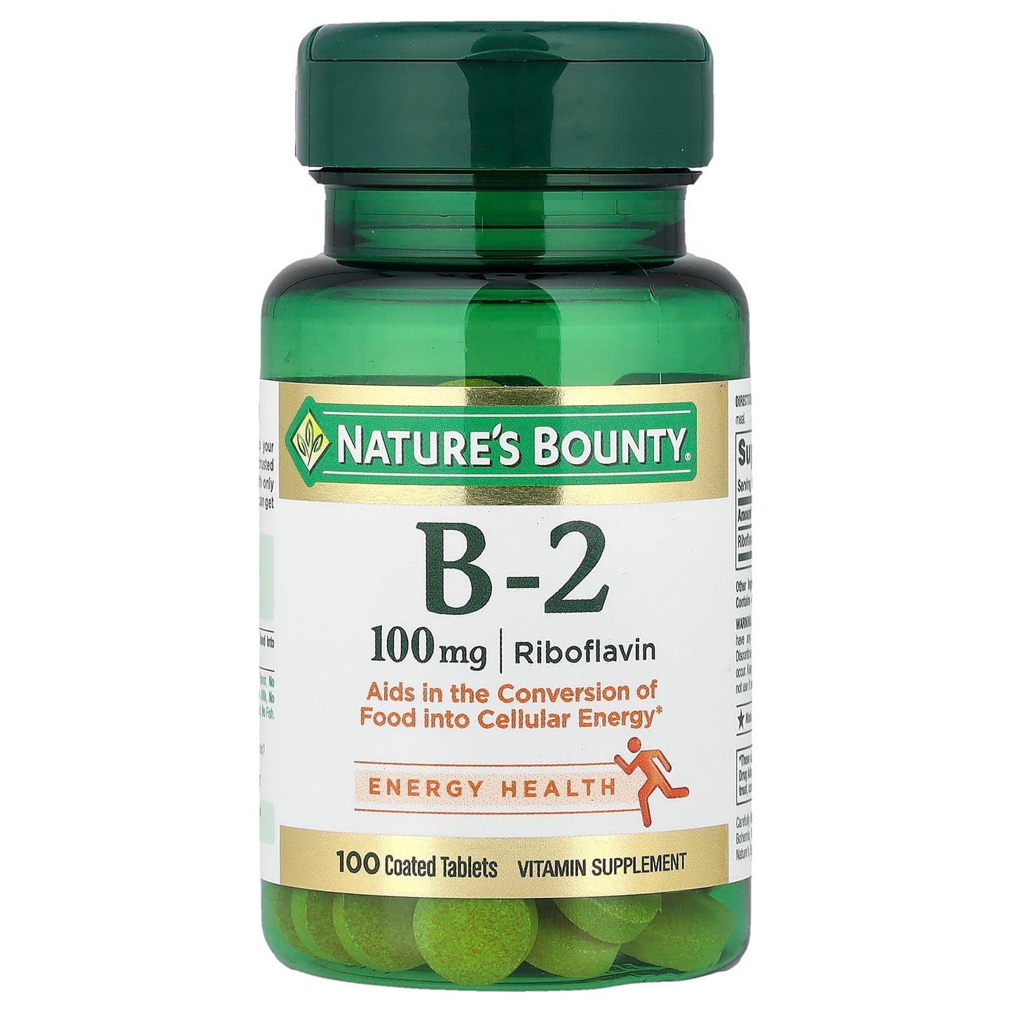 Nature's Bounty, Vitamin B-2, 100 mg, 100 Coated Tablets - Image 1