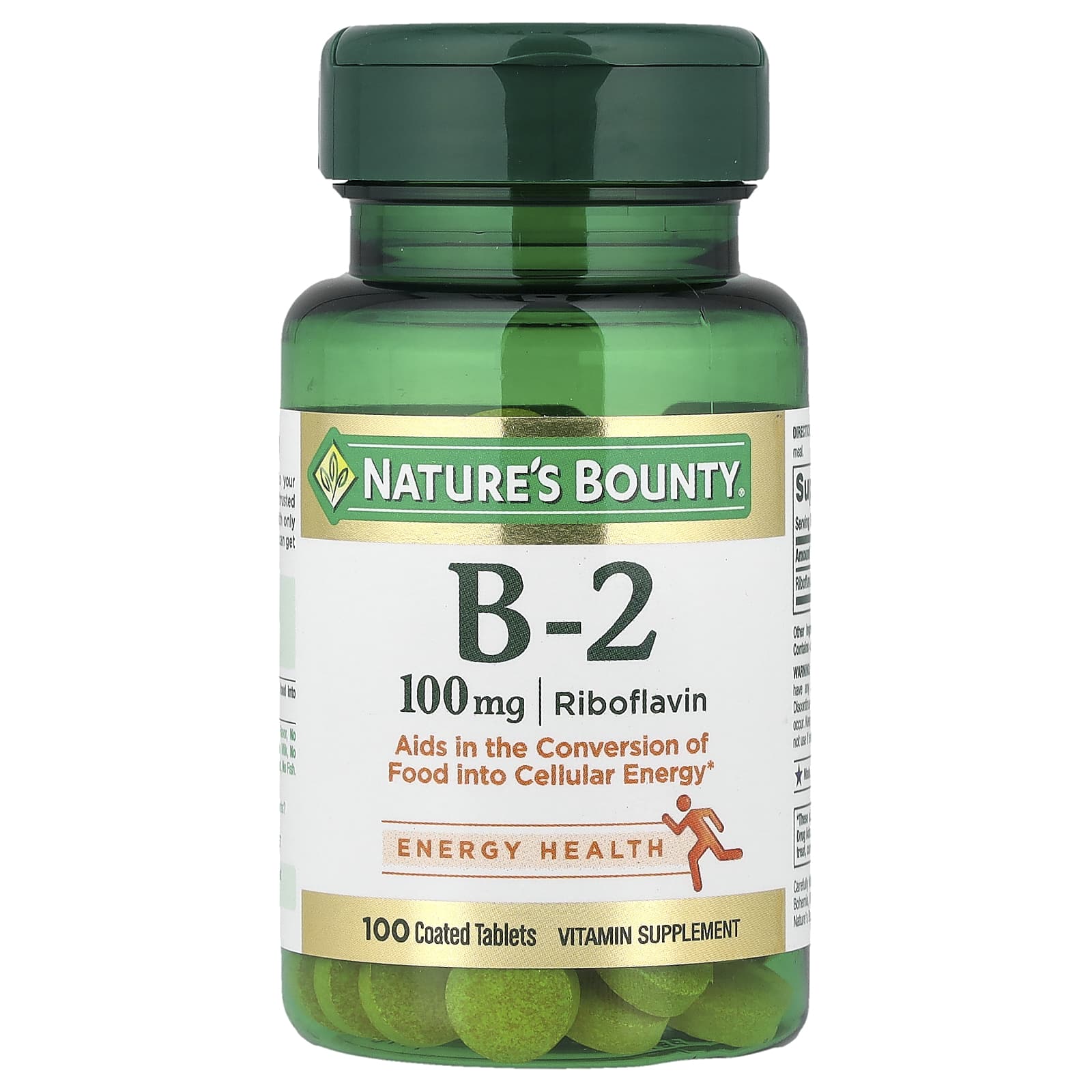 Nature's Bounty, Vitamin B-2, 100 mg, 100 Coated Tablets - Image 1