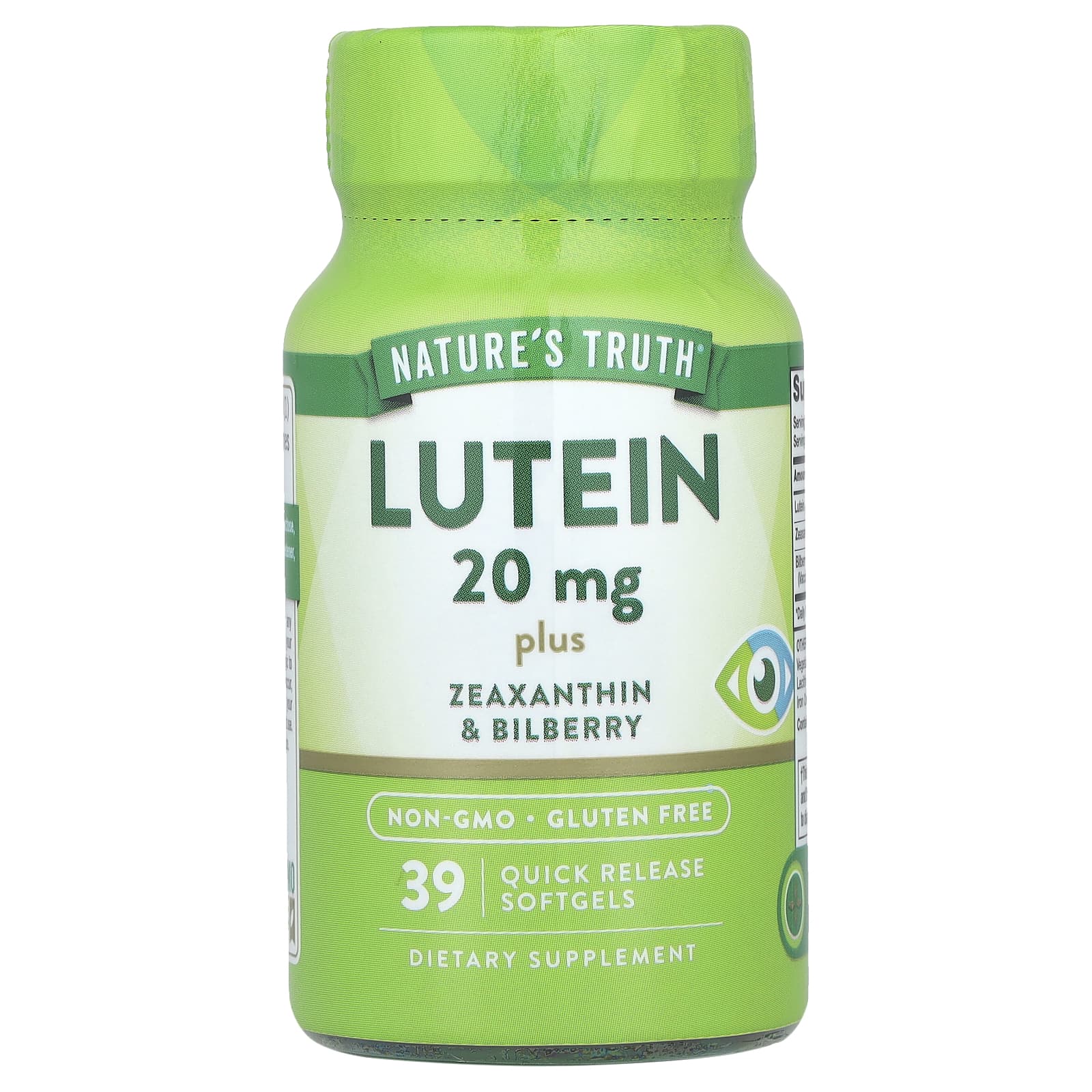 Nature's Truth, Lutein plus Zeaxanthin & Bilberry, 39 Quick Release Softgels - Image 1