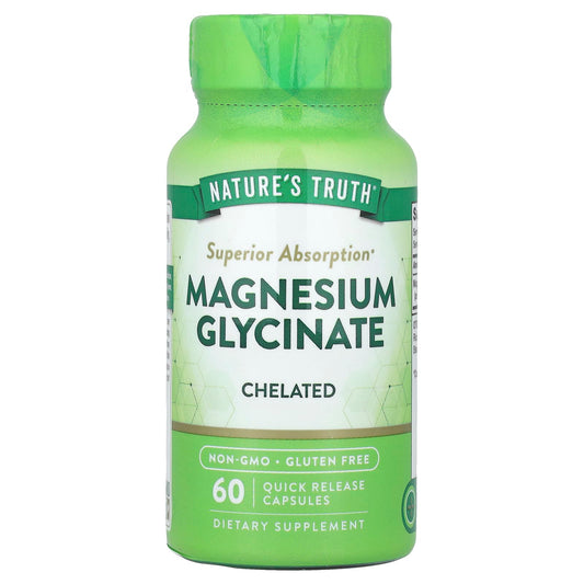 Nature's Truth, Magnesium Glycinate, Chelated, 60 Quick Release Capsules (100 mg per Capsule) - Image 1