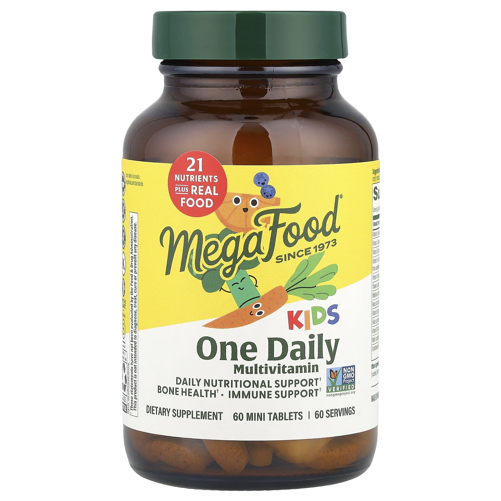 MegaFood, Kids One Daily Multivitamin, 60 Mini Tablets - Image 1