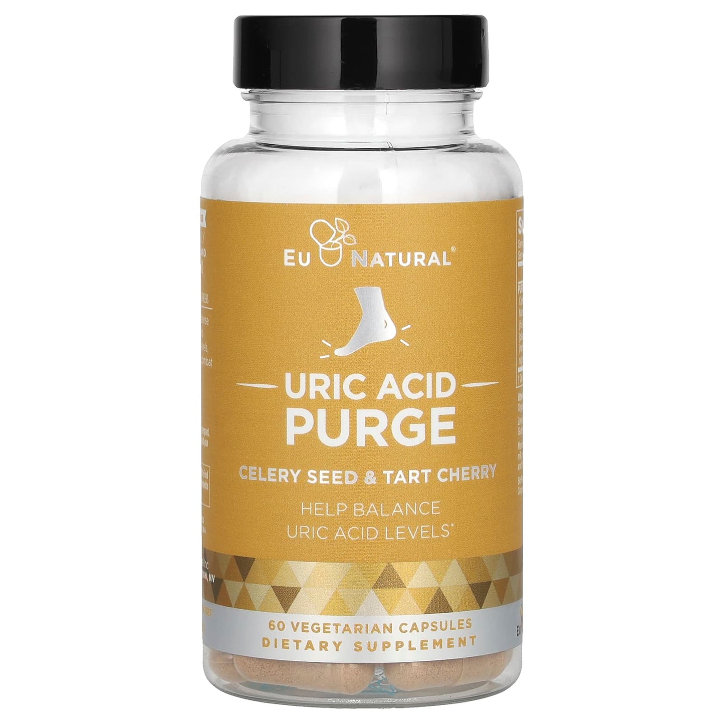 EU Natural Uric Acid Support - Tart Cherry & Celery Seed, 60 Veg Capsules, $29.99 - Image 1