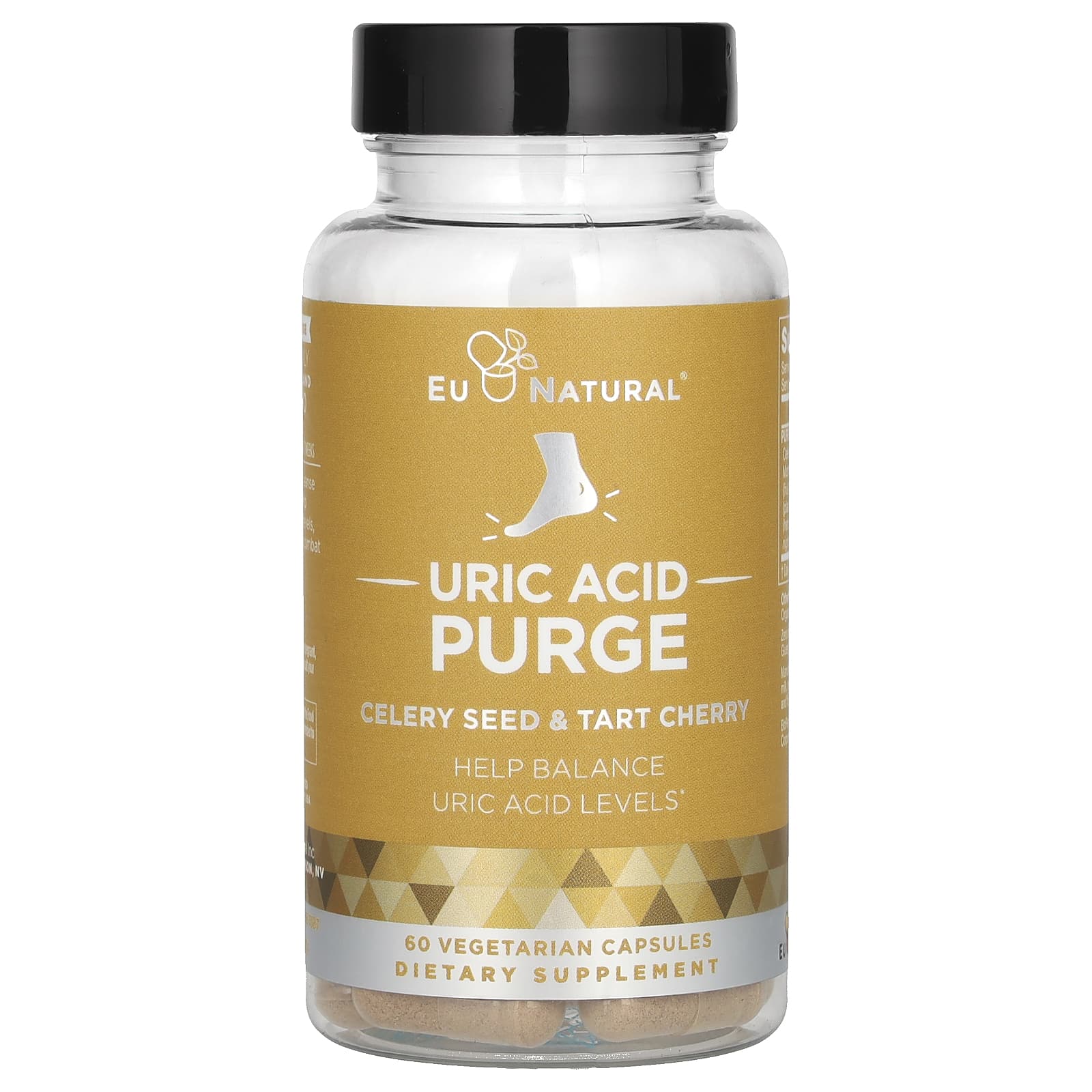 EU Natural Uric Acid Support - Tart Cherry & Celery Seed, 60 Veg Capsules, $29.99 - Image 1