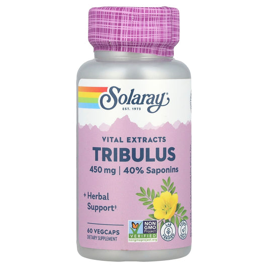 Solaray, Vital Extracts, Tribulus, 60 VegCaps - Image 1