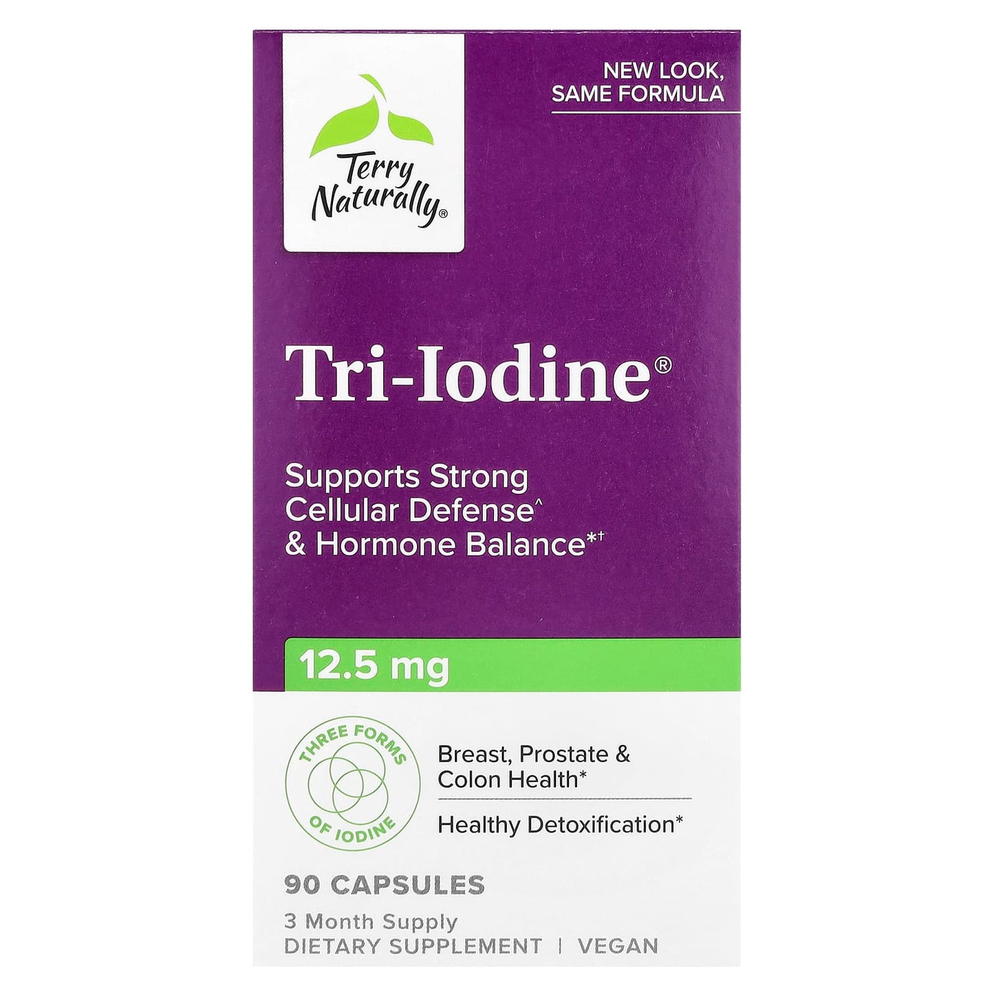 Terry Naturally, Tri-Iodine®, 12.5 mg, 90 Capsules - Image 1