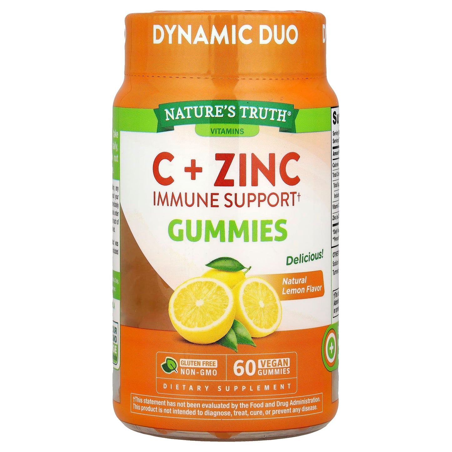 Nature's Truth, C + Zinc, Immune Support Gummies, Natural Lemon, 60 Vegan Gummies - Image 1