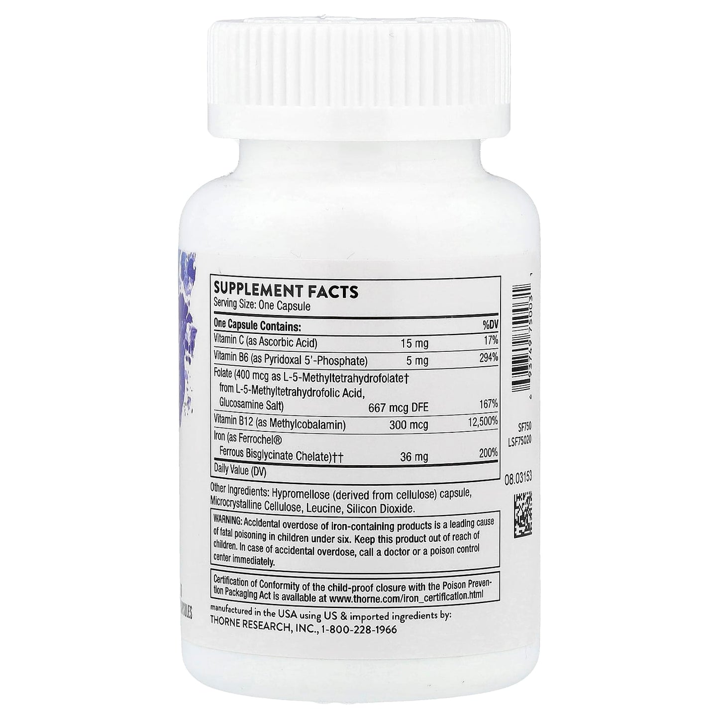 Thorne, Ferrasorb®, 60 Capsules - Image 2