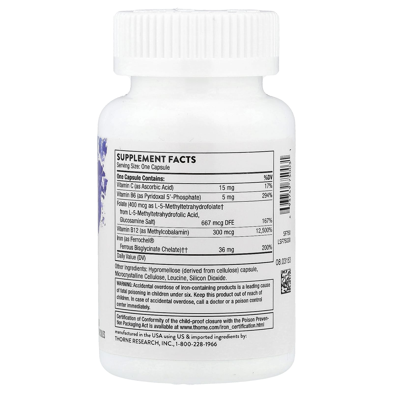 Thorne, Ferrasorb®, 60 Capsules - Image 2