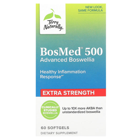 Terry Naturally, BosMed 500, Advanced Boswellia, Extra Strength, 60 Softgels (500 mg per Softgel) - Image 1