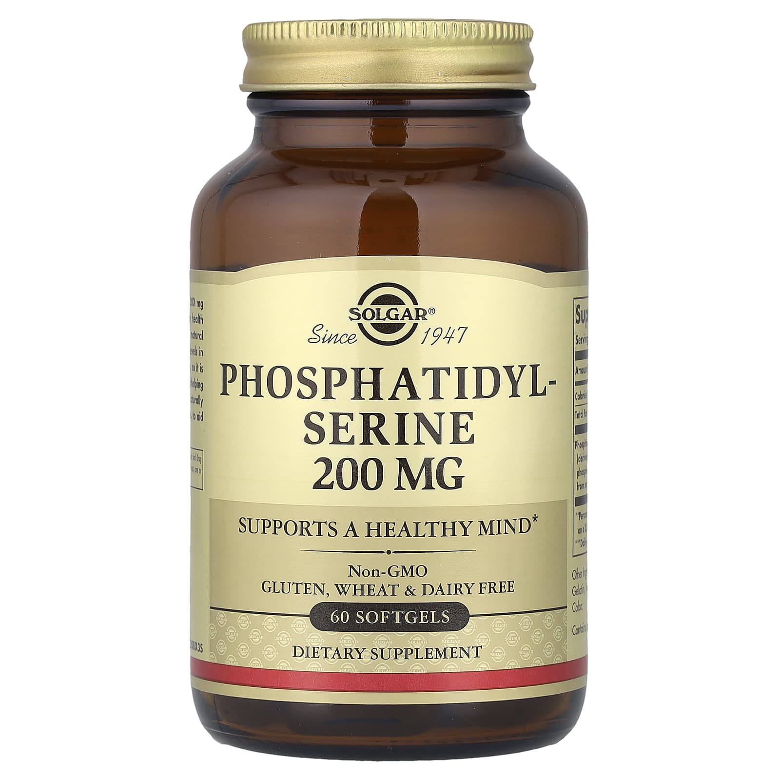 Solgar, Phosphatidylserine, 200 mg, 60 Softgels - Image 1