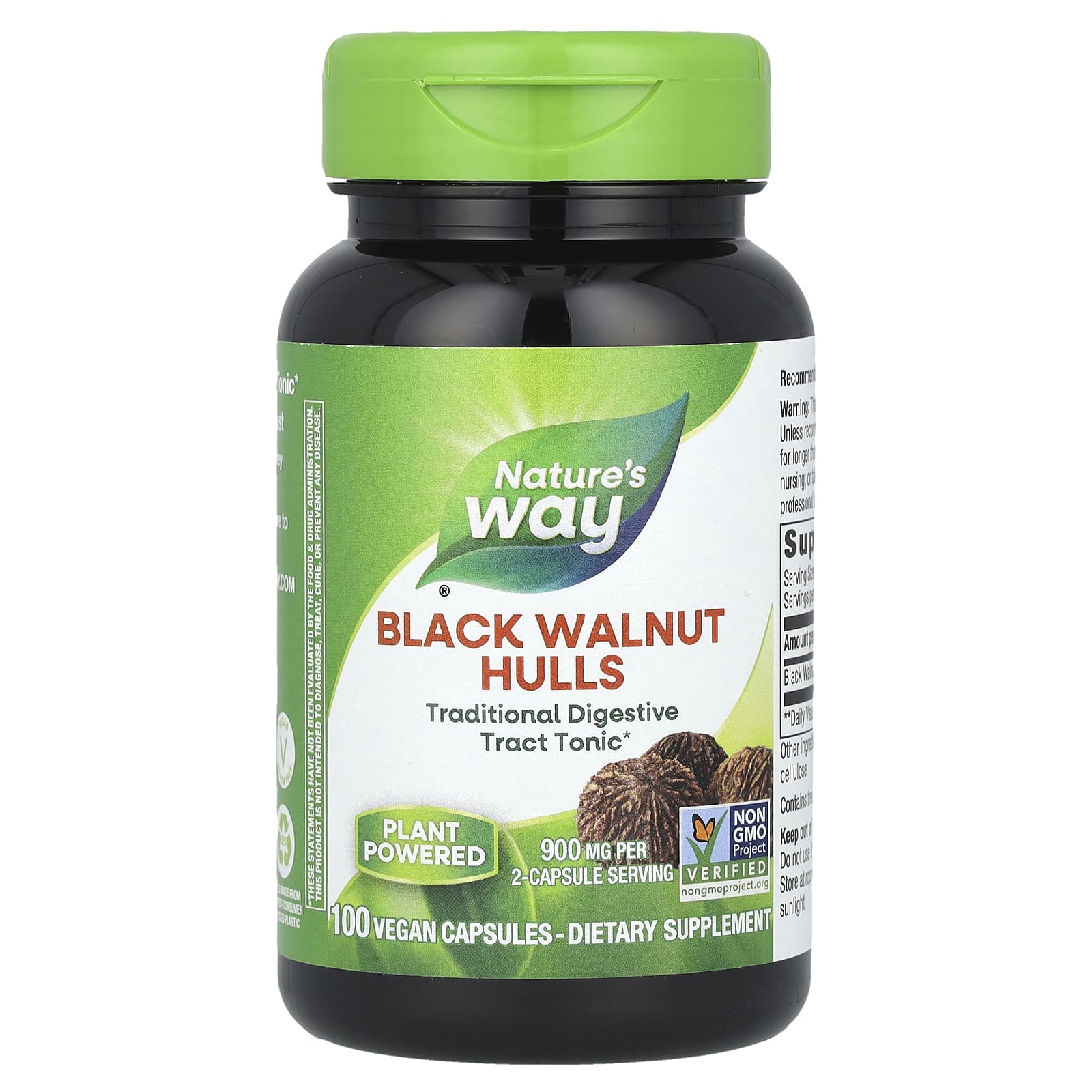 Nature's Way, Black Walnut Hulls, 100 Vegan Capsules (450 mg per Capsule) - Image 1