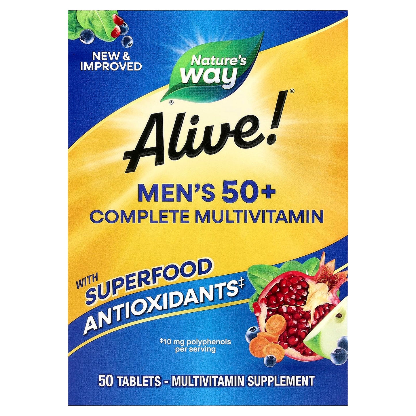Nature's Way, Alive!® Men's 50+ Complete Multivitamin, 50 Tablets - Image 1