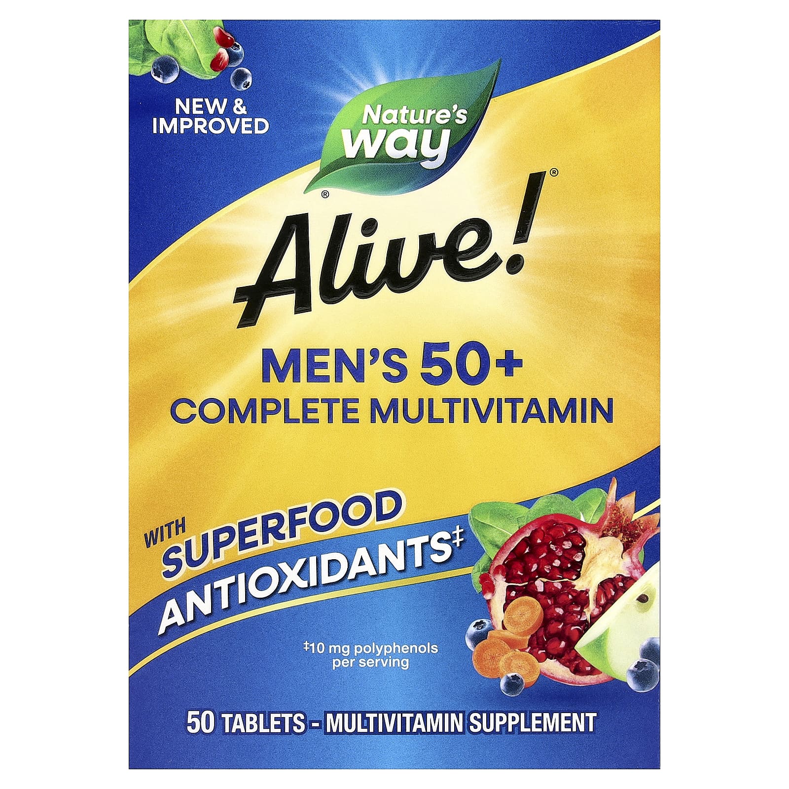 Nature's Way, Alive!® Men's 50+ Complete Multivitamin, 50 Tablets - Image 1