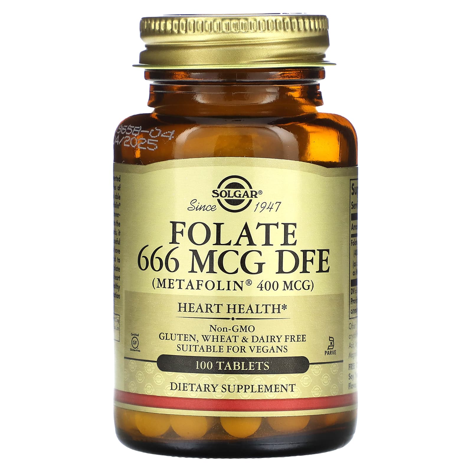 Solgar, Folate, 666 mcg DFE, 100 Tablets