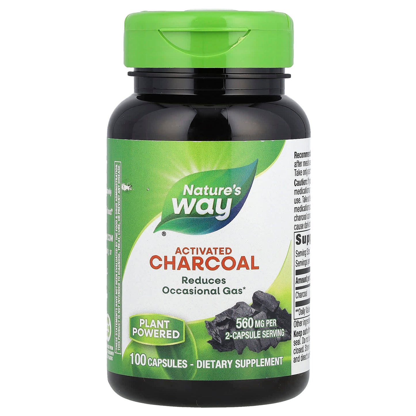 Nature's Way, Activated Charcoal, 100 Capsules (280 mg per Capsule) - Image 1