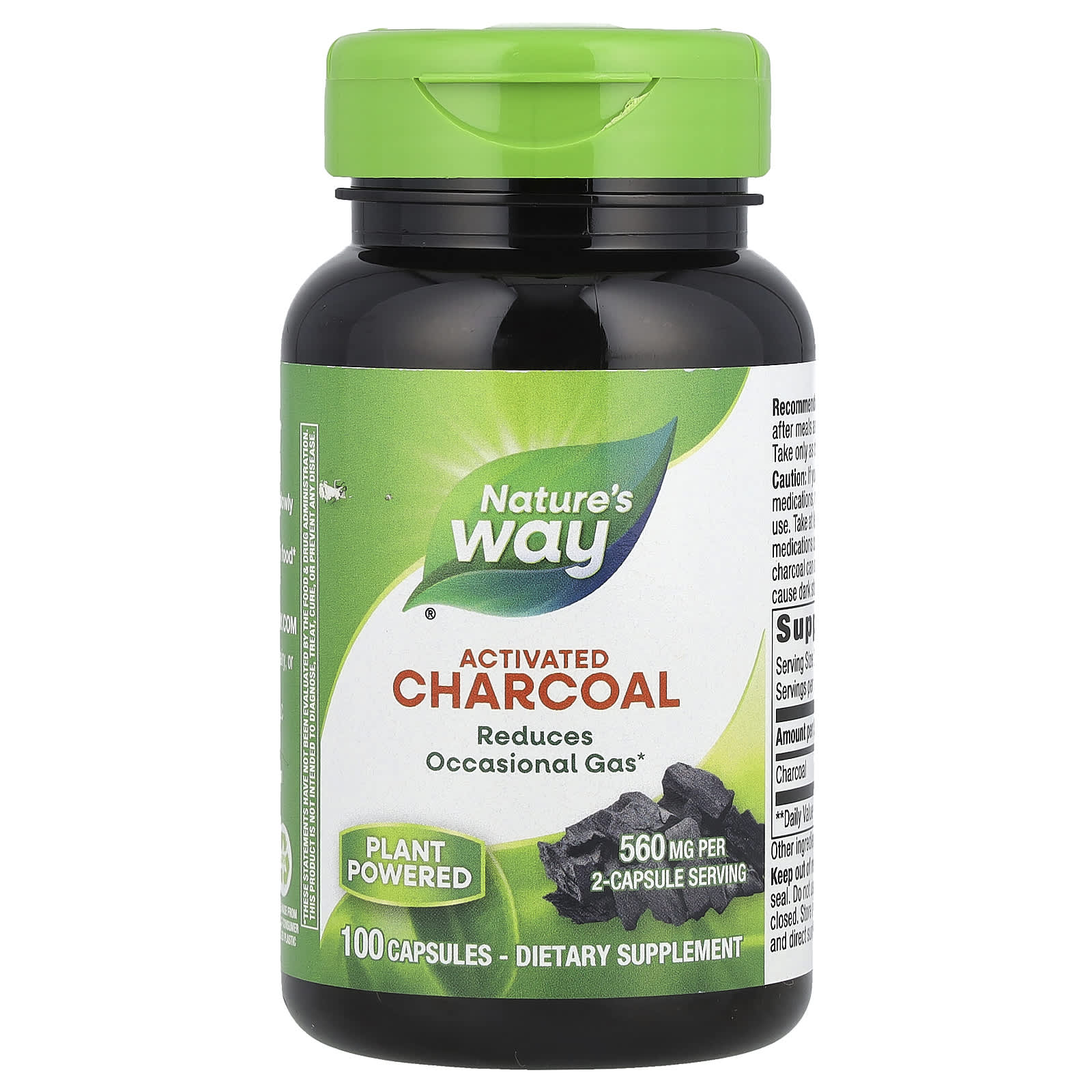 Nature's Way, Activated Charcoal, 100 Capsules (280 mg per Capsule) - Image 1