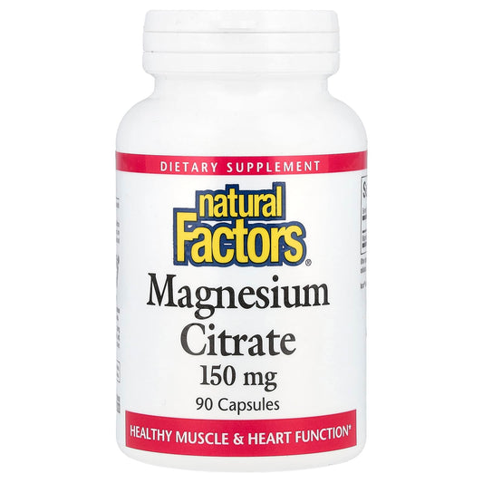 Natural Factors, Magnesium Citrate, 150 mg, 90 Capsules - Image 1