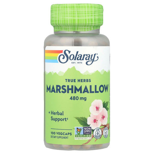 Solaray, True Herbs, Marshmallow, 480 mg, 100 VegCaps - Image 1