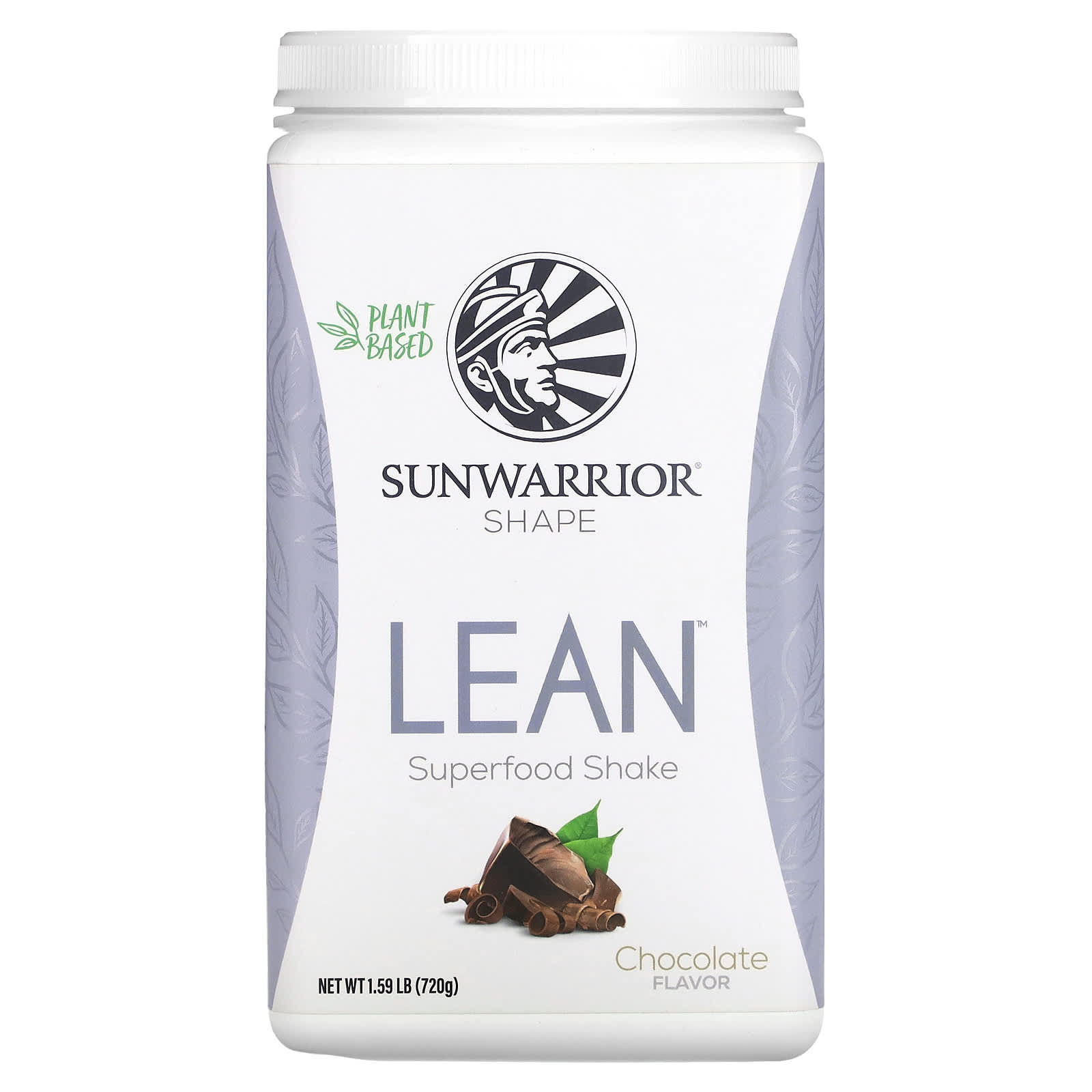 Sunwarrior, Lean Superfood Shake, Chocolate, 1.59 lb (720 g) - Image 1