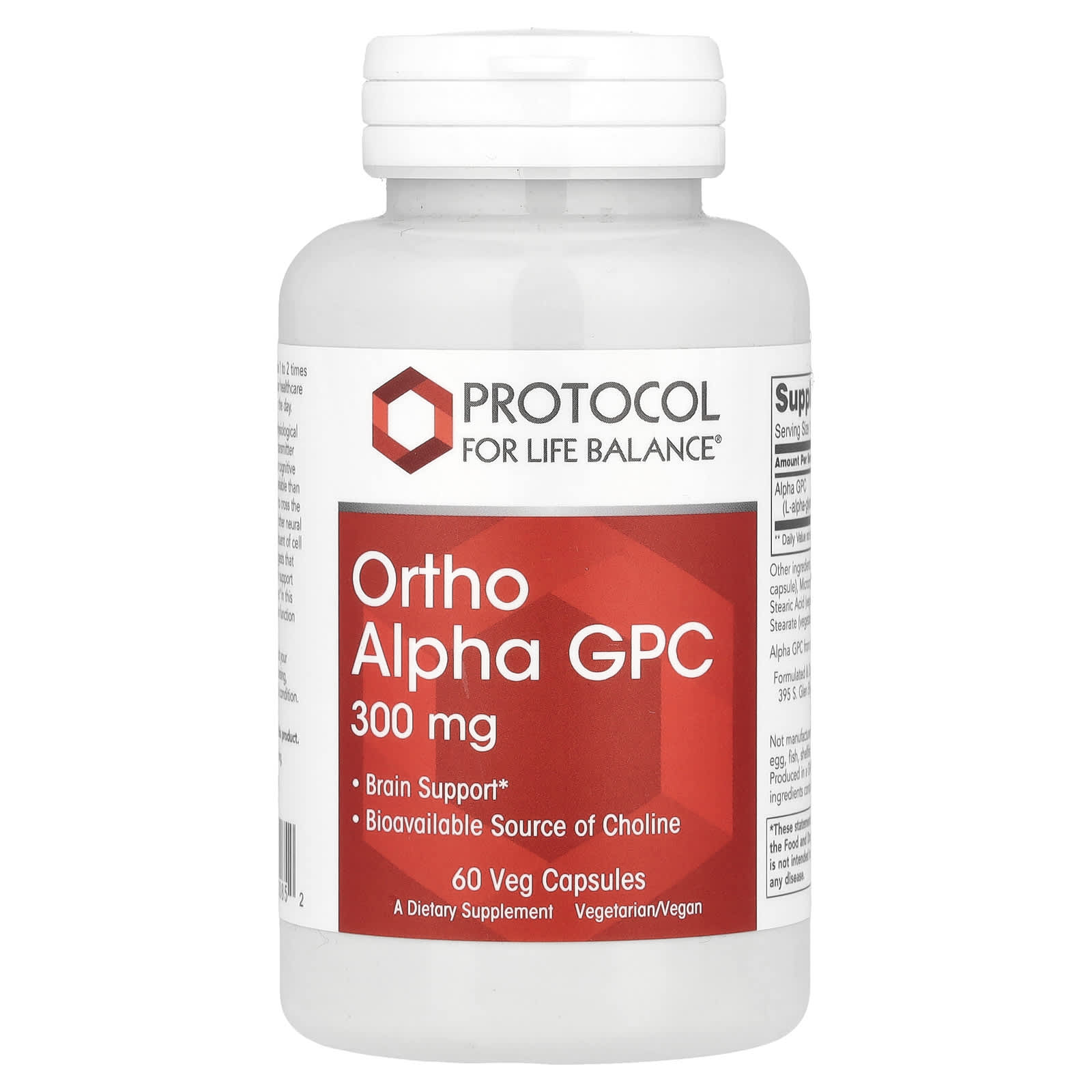 Protocol for Life Balance, Ortho Alpha GPC , 300 mg , 60 Veg Capsules - Image 1