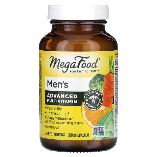 MegaFood, Men's Advanced Multivitamin, 60 Tablets - Image 1