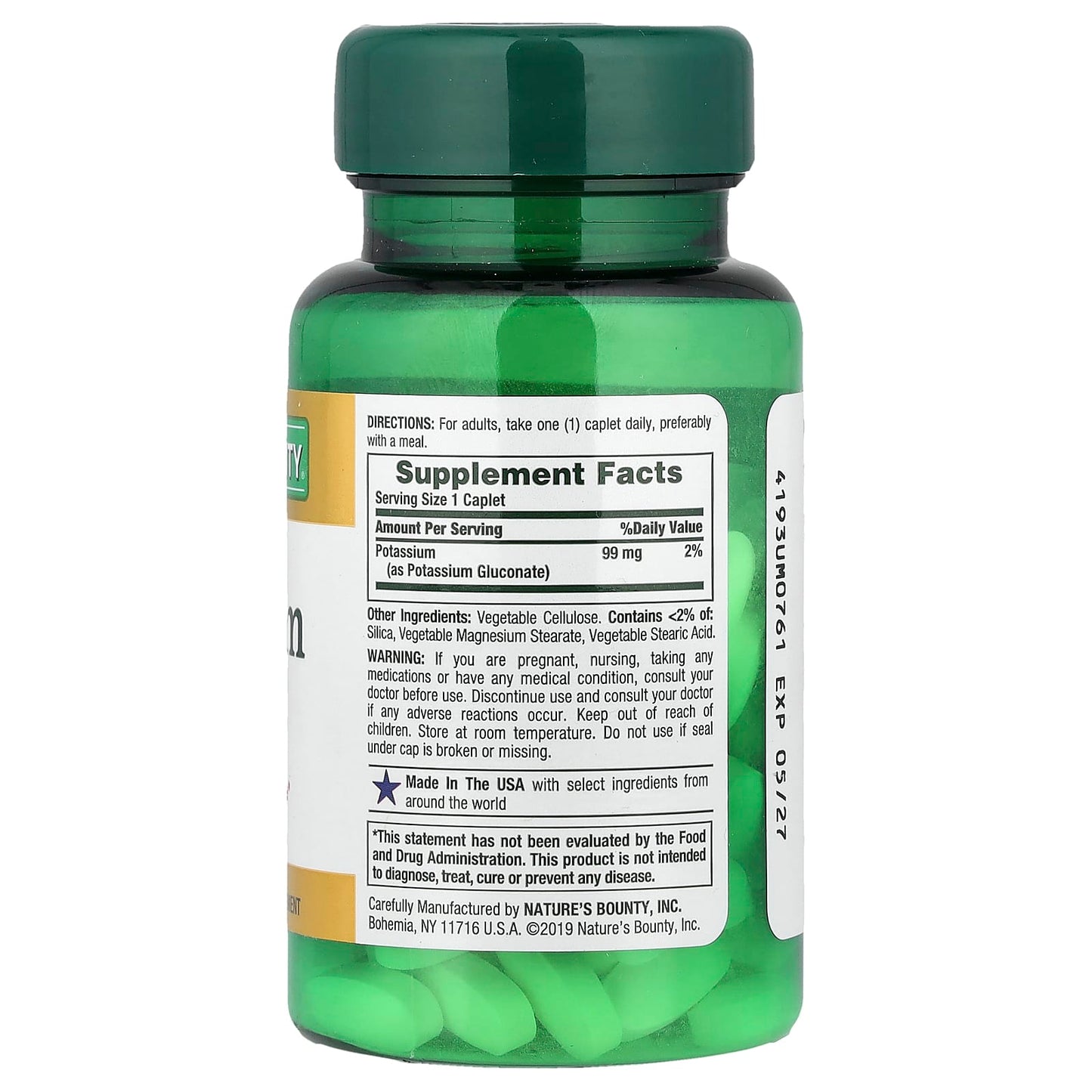 Nature's Bounty, Potassium, 99 mg, 100 Caplets - Image 2