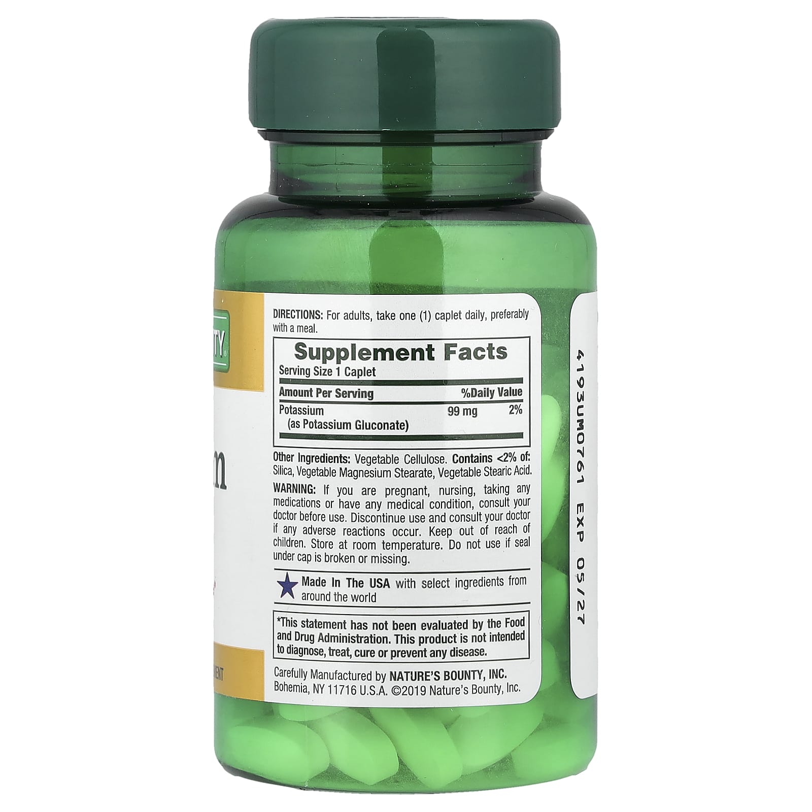 Nature's Bounty, Potassium, 99 mg, 100 Caplets - Image 2