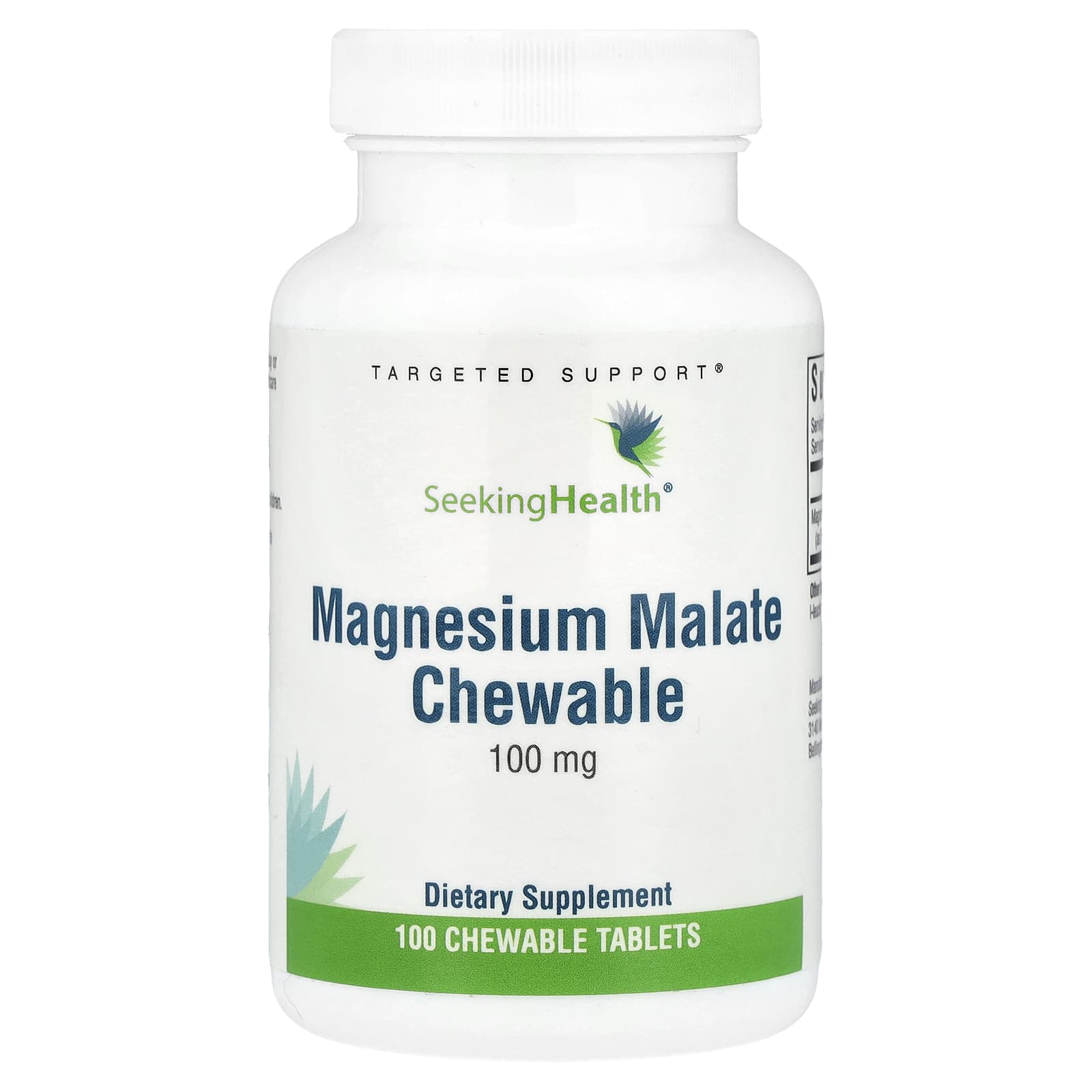Seeking Health, Magnesium Malate Chewable, 100 mg, 100 Chewable Tablets - Image 1