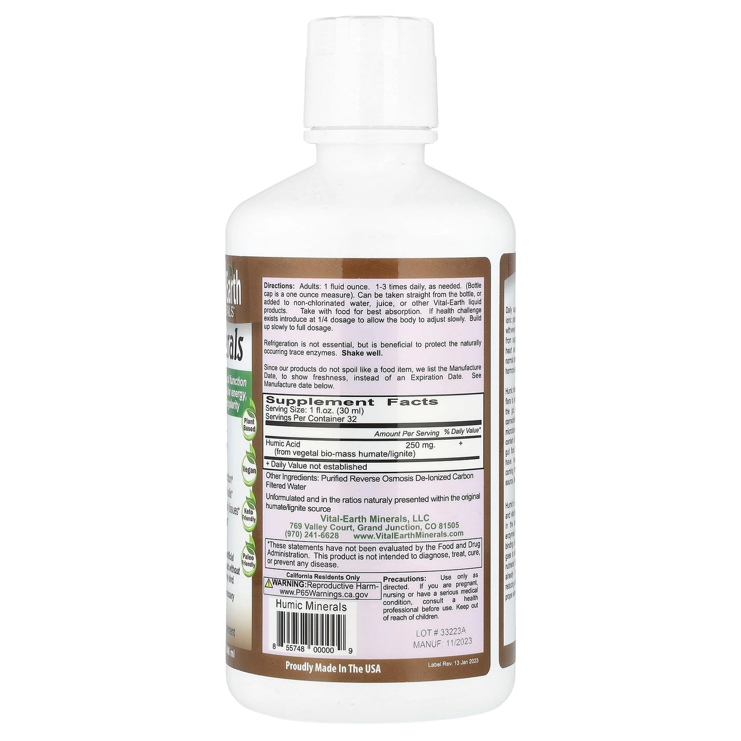 Vital Earth Minerals, Humic Minerals, 32 fl oz (946 ml) - Image 2