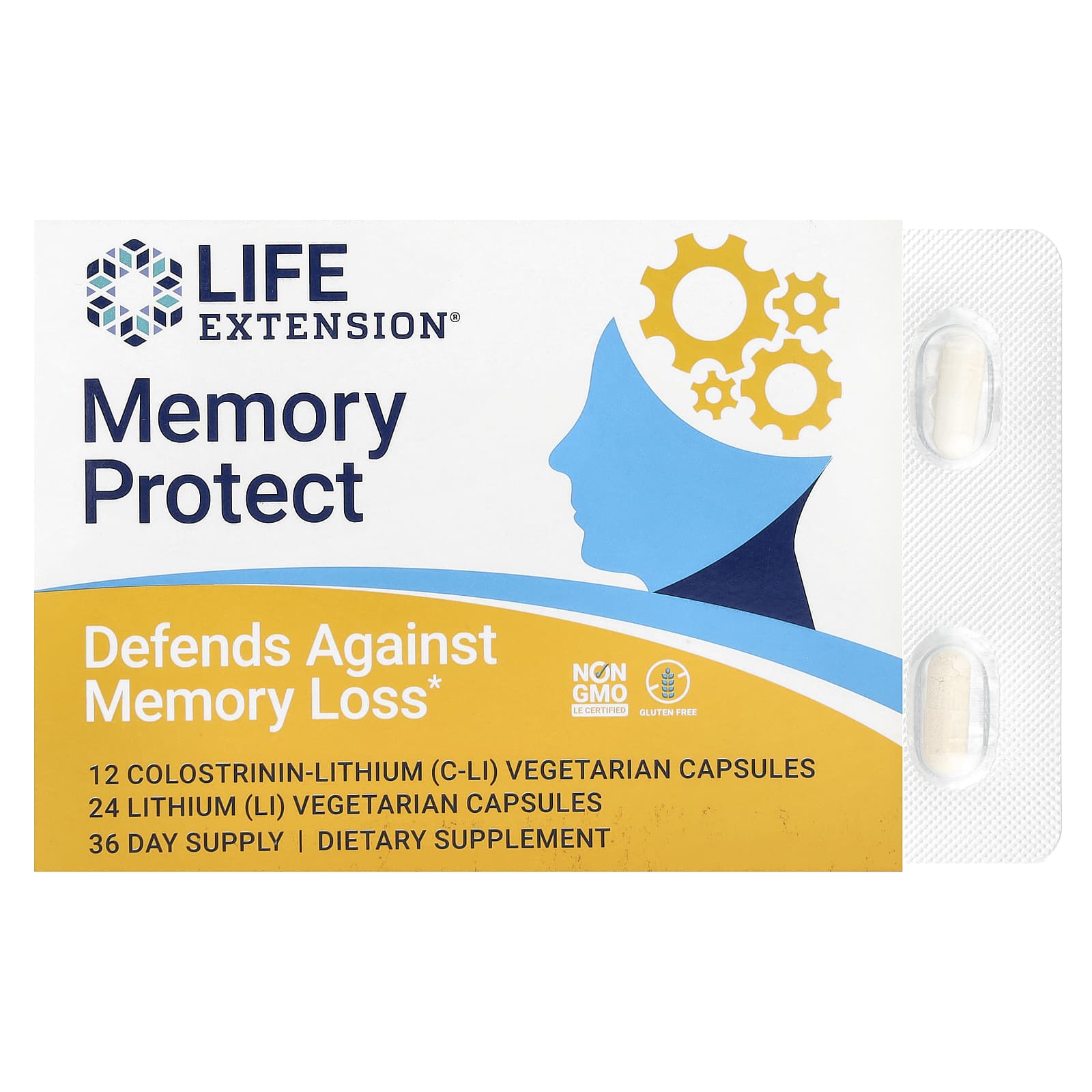 Life Extension, Memory Protect, 36 Vegetarian Capsules - Image 1