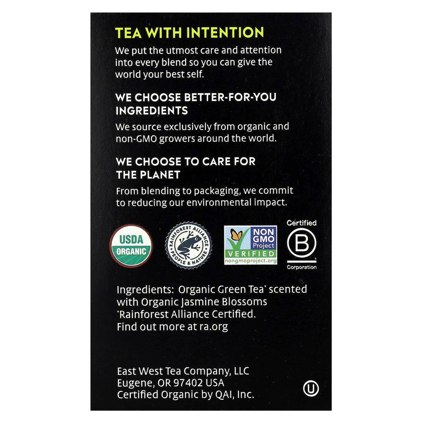 Jasmine Green Tea, USDA Organic, 16 Tea Bags, Choice Organic Teas - Image 2