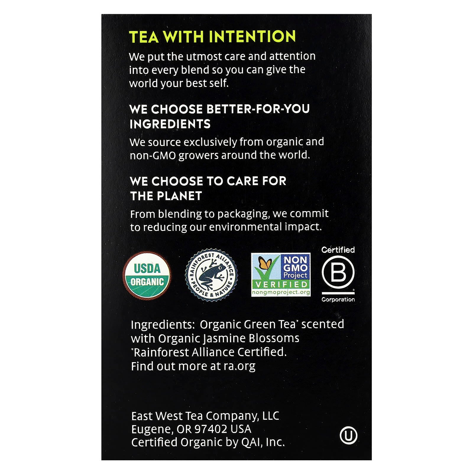 Jasmine Green Tea, USDA Organic, 16 Tea Bags, Choice Organic Teas - Image 2