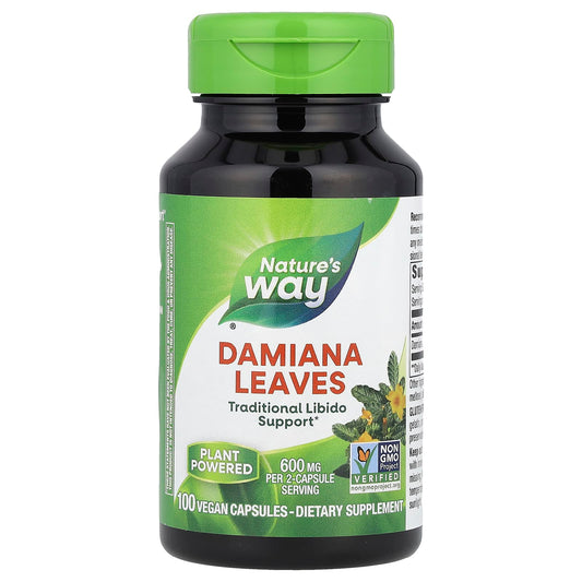 Nature's Way, Damiana Leaves, 600 mg, 100 Vegan Capsules (300 mg per Capsule)