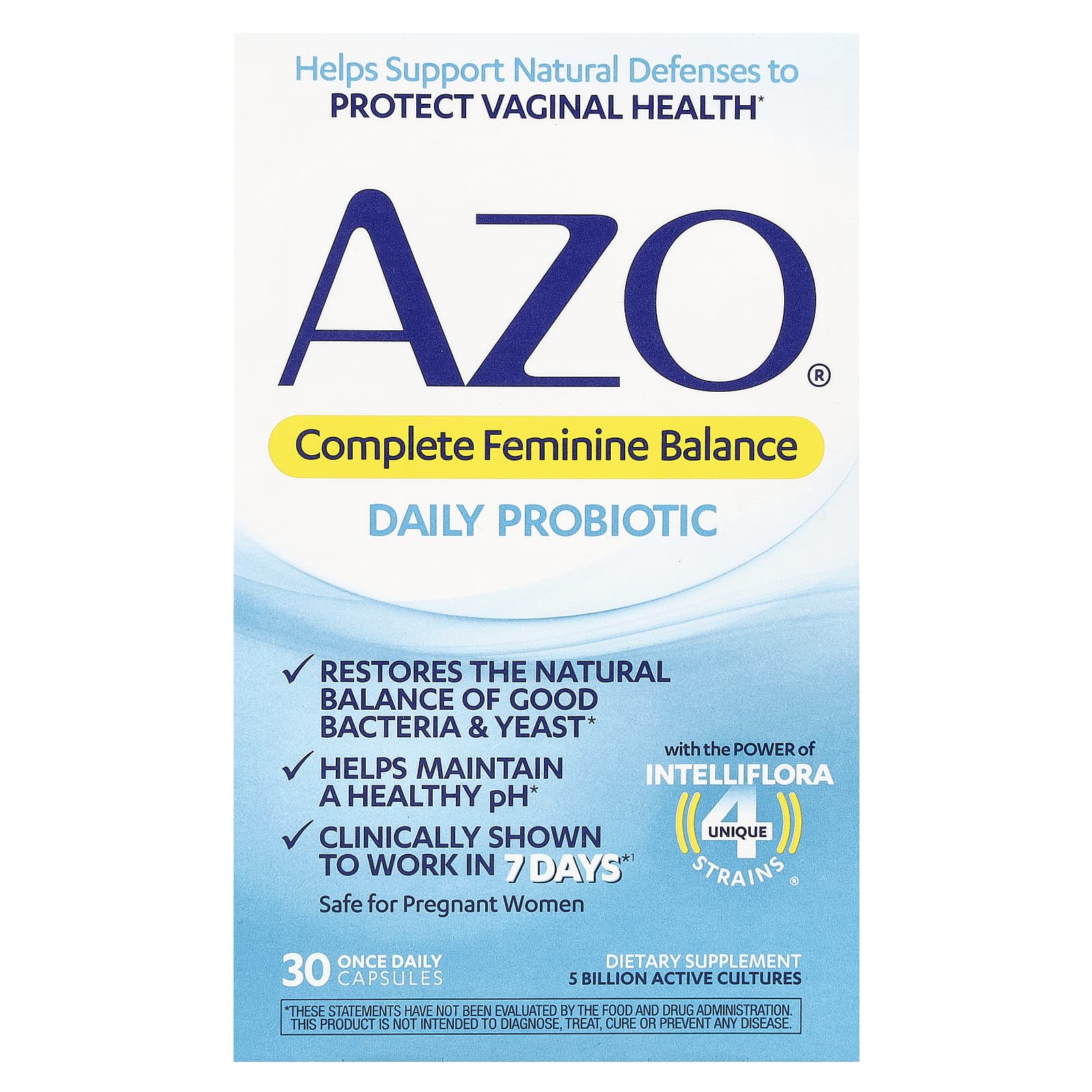 AZO Complete Feminine Balance Daily Probiotic 5 Billion Capsules - Image 1