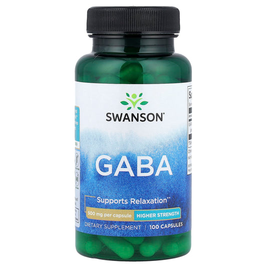 Swanson, GABA, 500 mg, 100 Capsules - Image 1