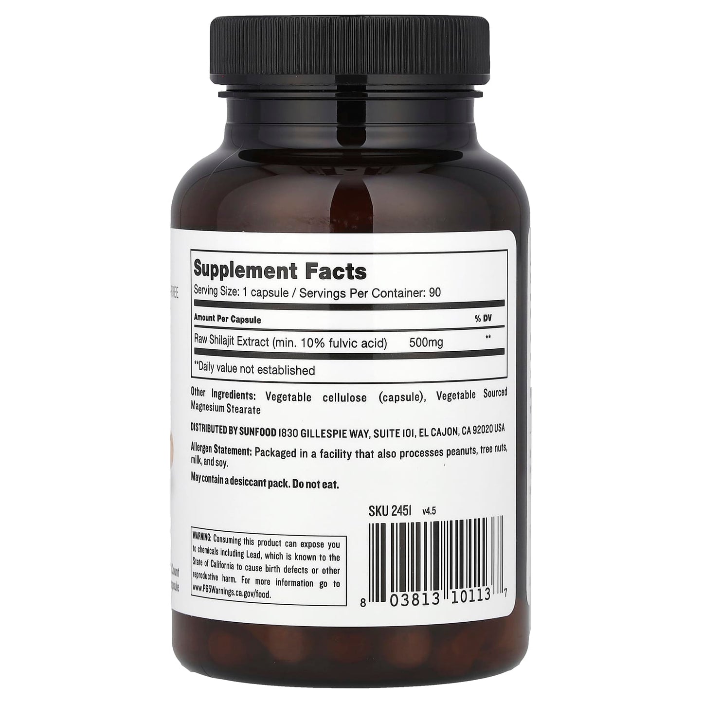 Sunfood, Shilajit, 500 mg, 90 Capsules - Image 2