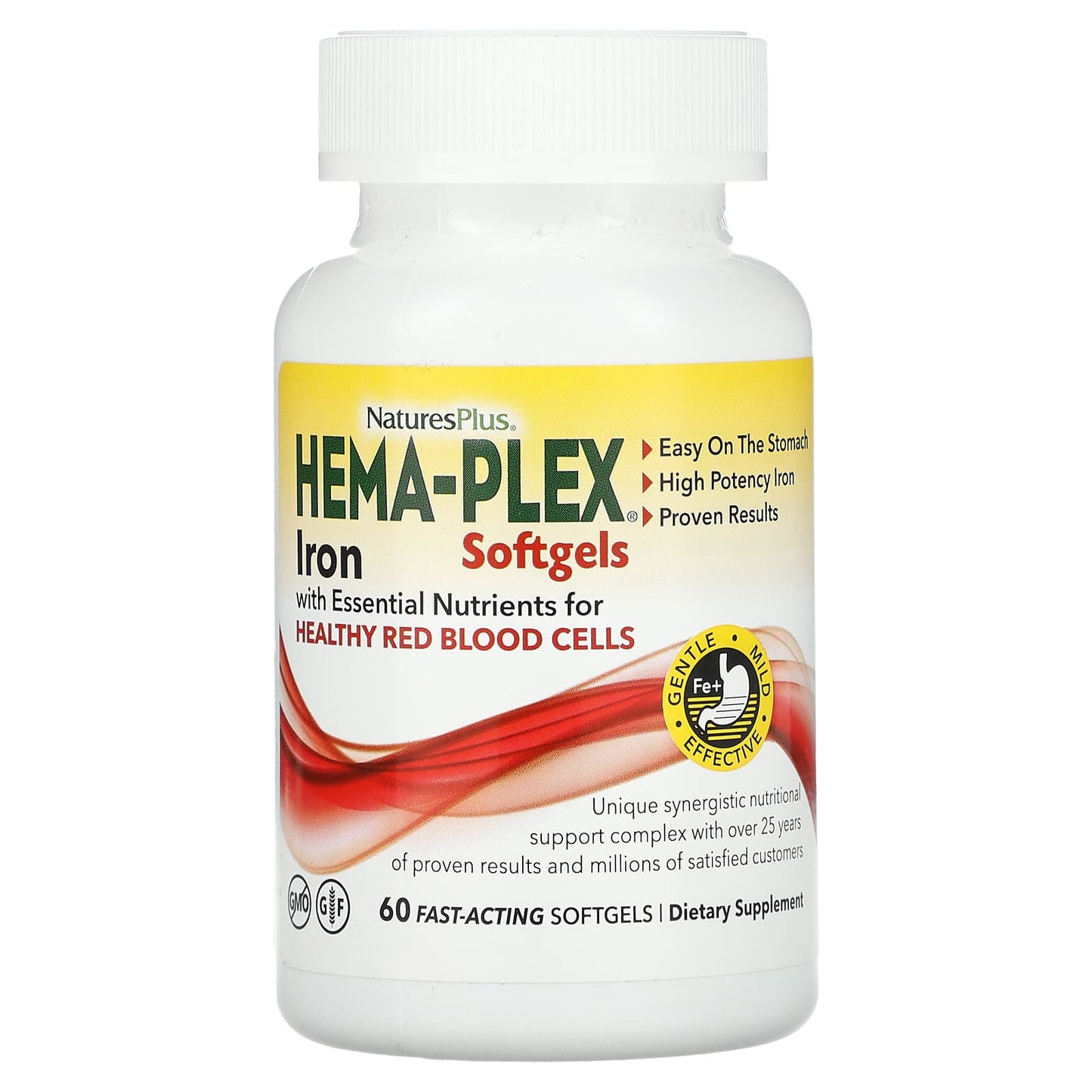 NaturesPlus, Hema-Plex, 60 Fast-Acting Softgels - Image 1
