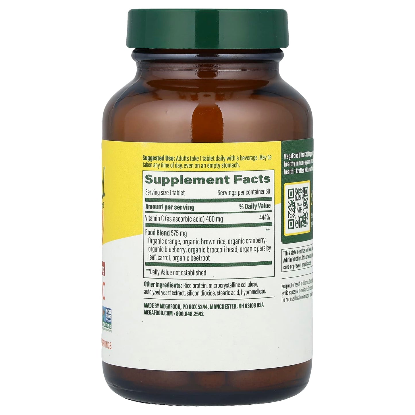 MegaFood, Ultra C, 400 mg, 60 Tablets - Image 2